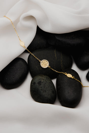 Βραχιόλι Χρυσό Κ9 με Κωνσταντινάτο